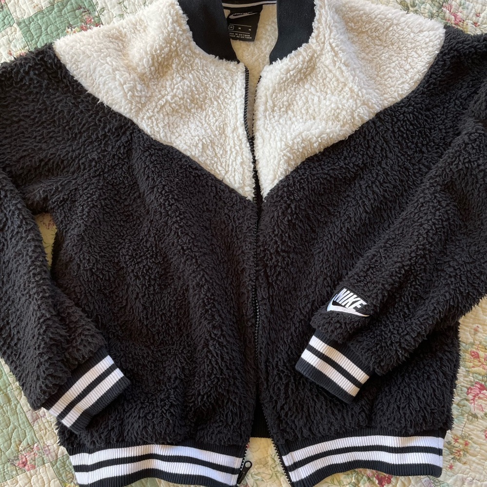 Nike Black and White Sherpa Jacket